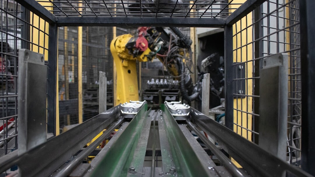 Modern industrial robot arm performing precision manufacturing tasks